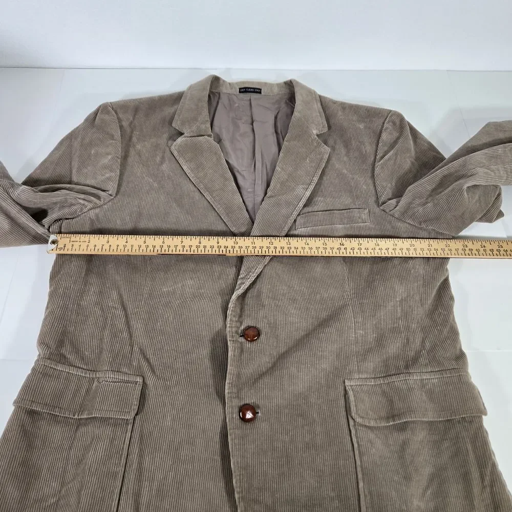 Vintage Jordache Mens‎ 46R Corduroy Sport Coat Blazer Brown Jacket